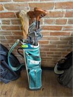 Vintage golf club set with accessories