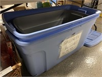 (3) Large Plastic Storage Totes with Lids