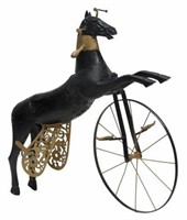 FRENCH HORSE VELOCIPEDE TOY TRICYCLE, LATE 19TH C.