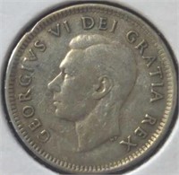 Silver 1951 Canadian dime