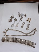 Large Lot of Vtg. Rhinestone Necklaces,