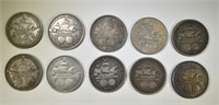 (10) 1892 COLUMBIAN COMMEM HALF DOLLARS