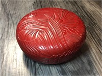 Japanese art round box koi fish