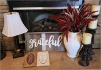 Wooden Signs, Vase, Candle Stick Holders ++