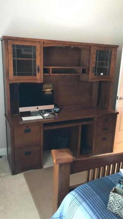 Oak mission style office desk