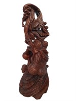 Carved Wooden Oriental Dragon Figurine
