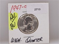 1947-D 90% Silver Washington Quarter