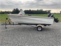 1980 SABRE RUNABOUT 15 FT BOAT W/ TRAILER &
