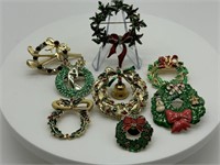 Selection of Christmas Wreath Pins & More