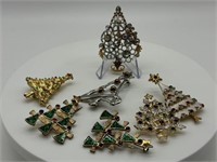 Selection of Christmas Tree Brooches