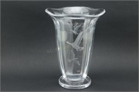 1940s Orrefors Vase w/Engraved Geese