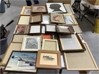 Large lot of picture frames-various sizes