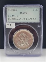 1935-S Texas 50C PCGS MS65 Old Rattler