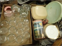 (2) Boxes w/ Tupperware Bowl, Storage Container,