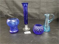 4 pieces Blue Glassware