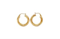 Good Italian 9ct rose gold hoop earrings