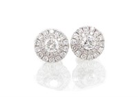 Diamond & 18ct white gold stud earrings