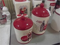 SET OF 2 COKE CANISTERS/COOKIE JARS