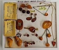 c1960's Russian Baltic Amber Collection