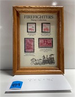 Firefighters Stamp Collection Framed 8”x 6”
