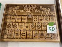 Super Bowl Champs laser plaque
