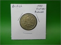 1983 British One Pound Coin First Year It Was Made