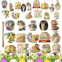 SAIIY 45 Pcs Vintage Easter Ornaments (Retro)