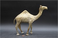 Vintage Etched Brass Camel Statue