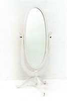 Shabby Chic White Oval Cheval Mirror