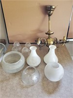 Assorted shades and light fixture (untested)