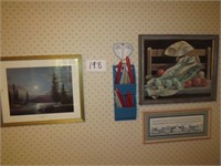 Wall Grouping - 3 Pictures, Mail Holder,