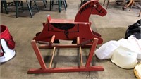 WOOD PAINTED ANTIQUE ROCKING HORSE