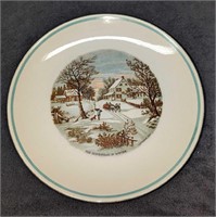 Ives Courier & "The Homestead In Winter" Plate
