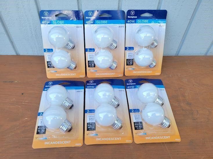 (6) NEW WESTINGHOUSE 2-Pack Globe Bulbs