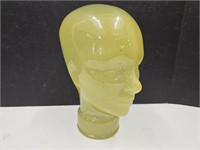Vintage Glass Mannequin Head Yellow