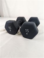 Dumbbell Hand Weights 15 Pounds (2)