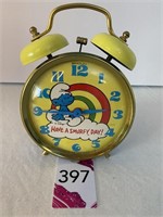 6" Smurf Wind Up Clock