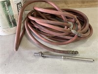 Air hose, pressure gauge, bucket