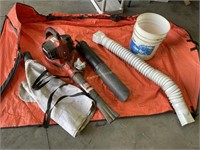 Gas leaf blower/ vac set, downspout extension,