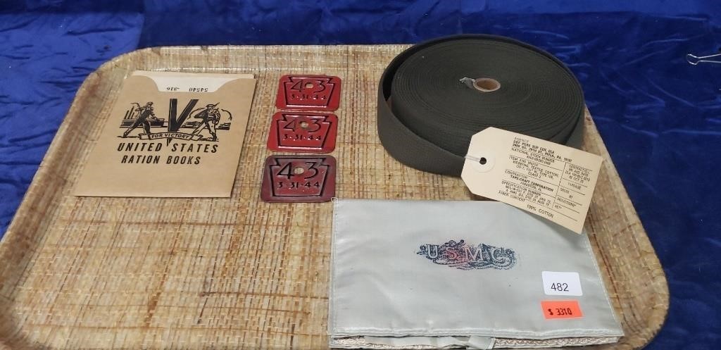 Tray Of Assorted Military Items & (3) Vintage