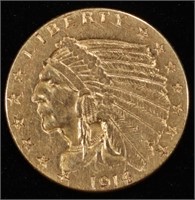 1914 $2.5 GOLD INDIAN AU