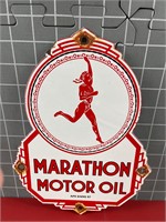 PORCELAIN ENAMEL 1957 MARATHON OIL SIGN