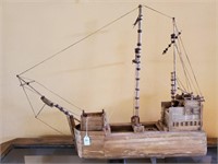 Oak Model Sail Ship, 36" X 30"