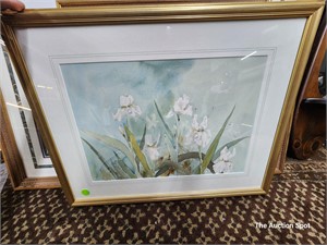 Iris Flowers Painting Signed D Bucks
