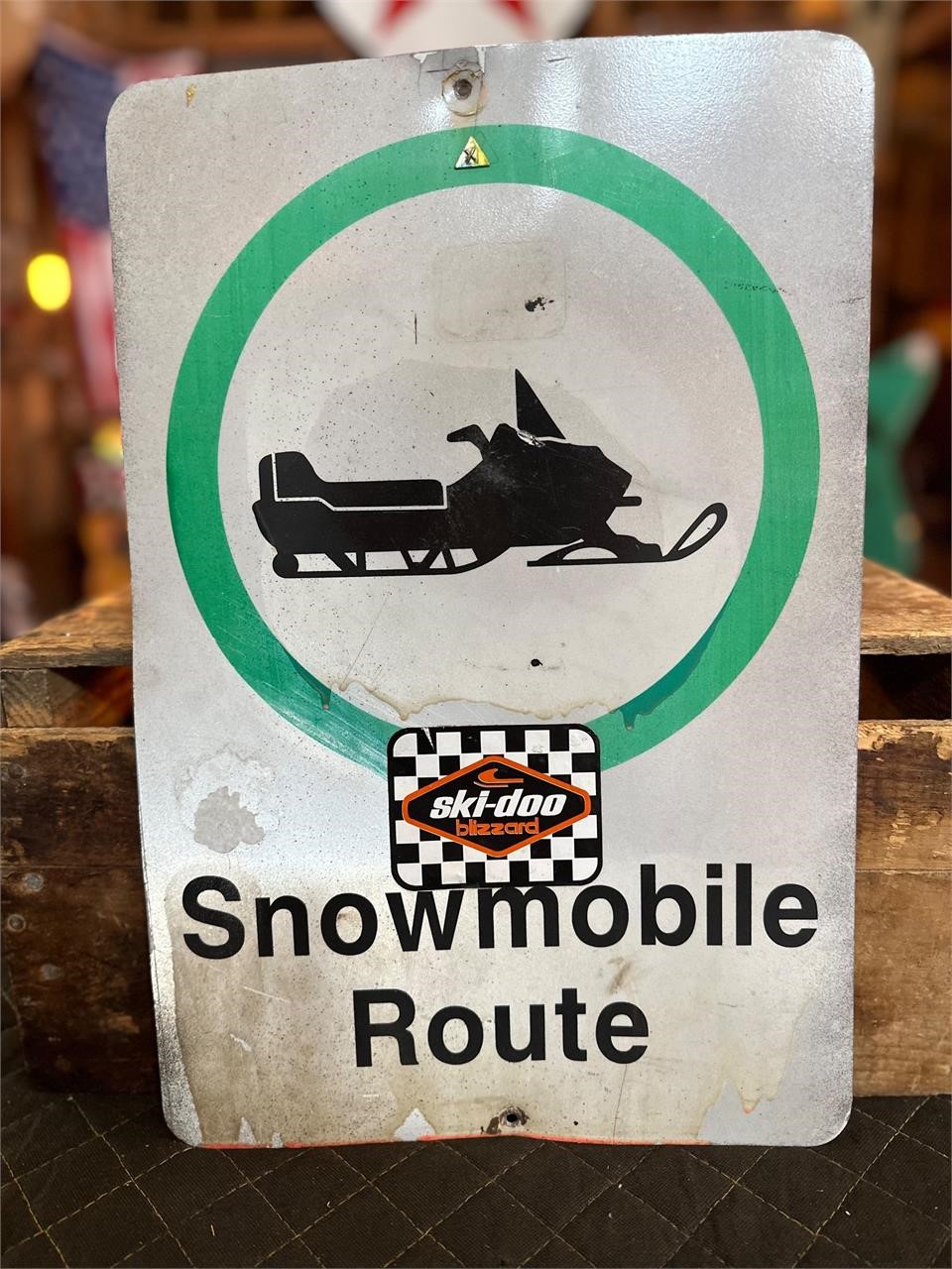 18 x 1ft Metal Snowmobile Route Sign