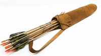 (9) Gold Tip Traditional Hunter Arrows & Quiver