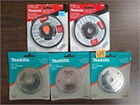 5-pk Makita  Blades (3) 3-3/8" Diamond,(2)4"Metal