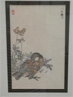 Kono Barei Japanese Woodblock print of small bird