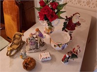 10 pieces miscellaneous Santa Claus vase bowl.