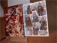 Large 9 piece nativity set in the box.
